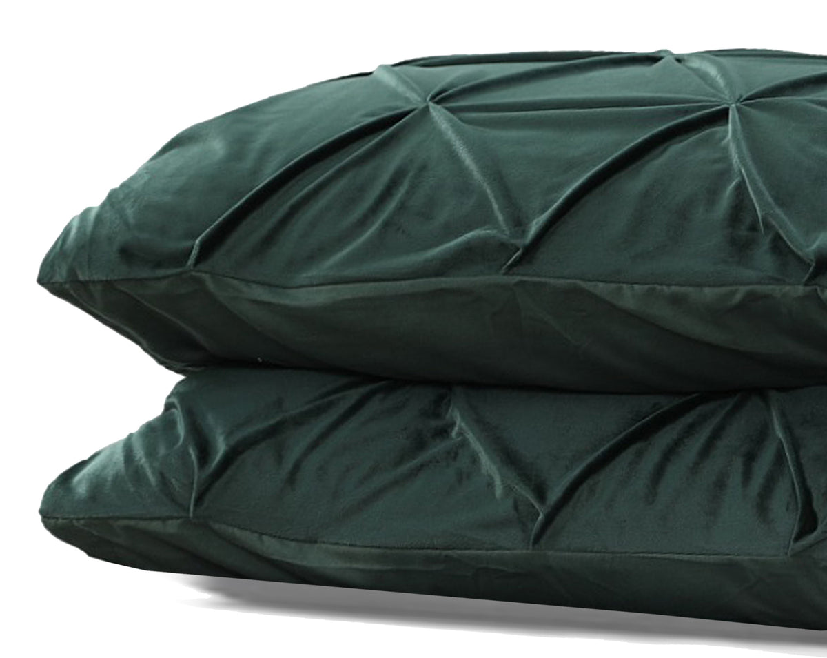 Velvet Pintuck 2pack kussenslopen Groen