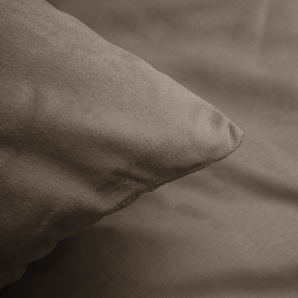 Velvet Uni Dekbedovertrek Taupe/Grijs