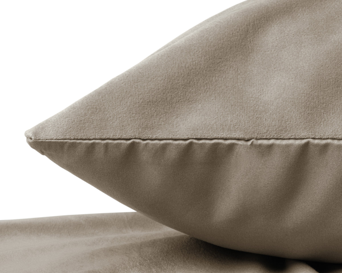 Velvet 2 in 1 kussenslopen Taupe/Grijs