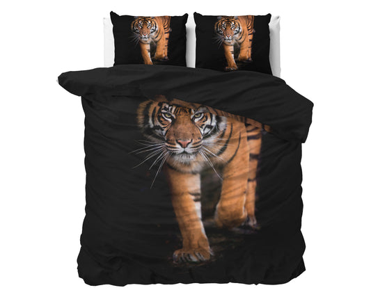 Dekbedovertrek Tiger icon Zwart