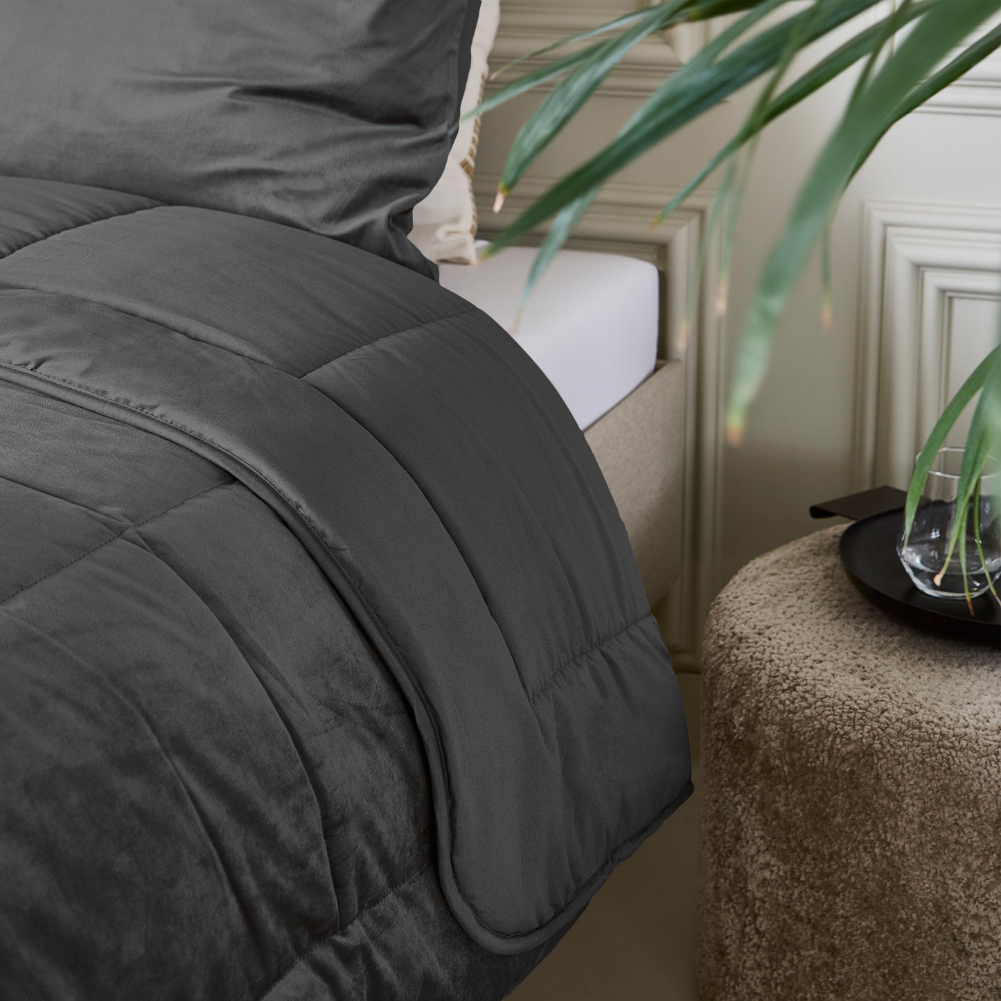 Lazy Dekbed Velvet Antraciet