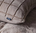 Dekbedovertrek Faux Fur Check Taupe