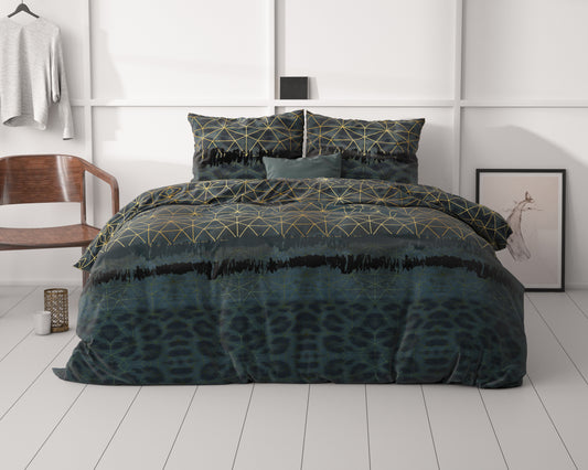 Dekbedovertrek Leopard Deco Donker Groen