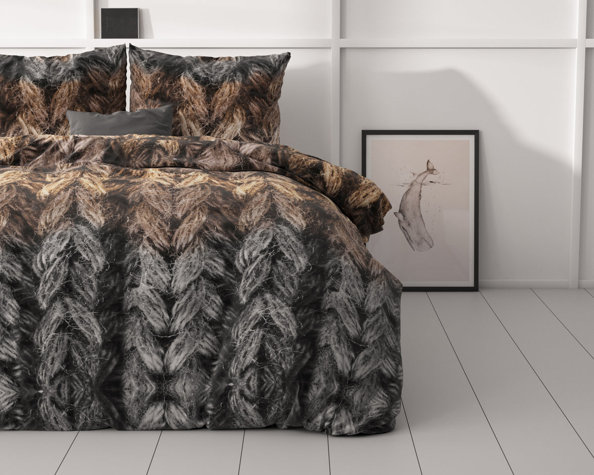 Dekbedovertrek Trendy knits Bruin