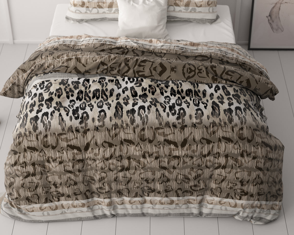 Dekbedovertrek Tiger Leopard Taupe