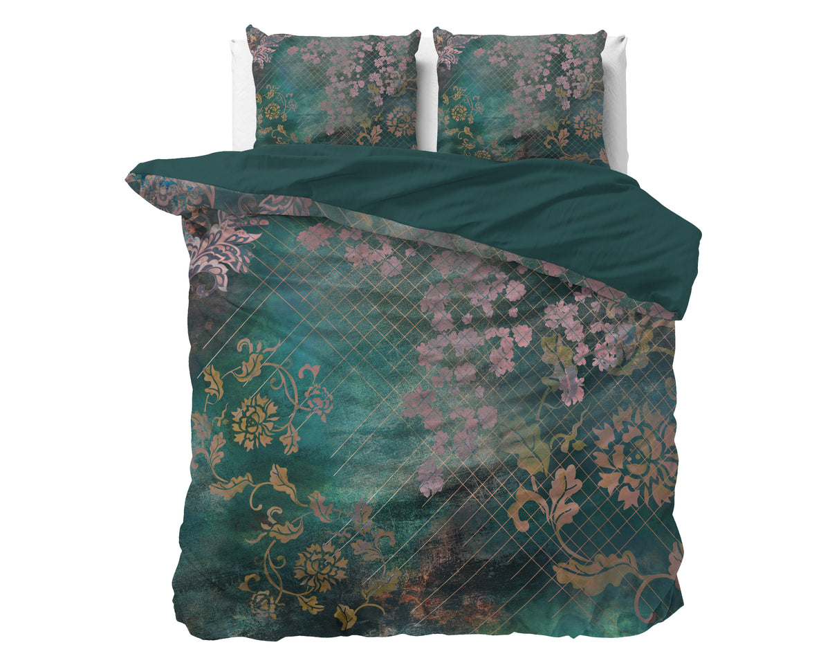 Dekbedovertrek Raddison Flower Groen