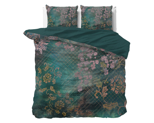Dekbedovertrek Raddison Flower Groen