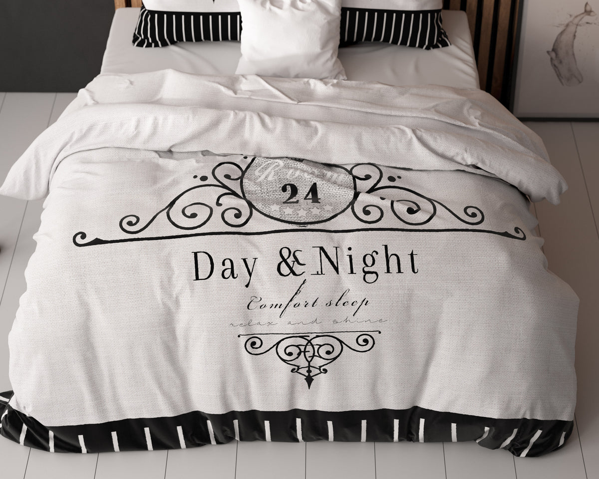 Dekbedovertrek Day And Night Zwart