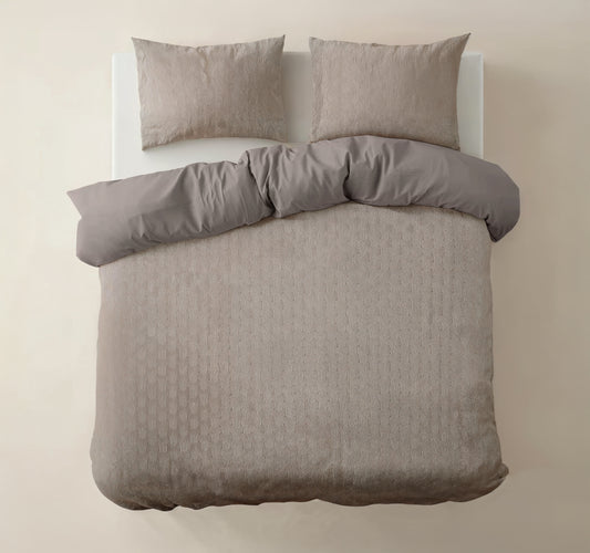 Dekbedovertrek Flanel Art Taupe