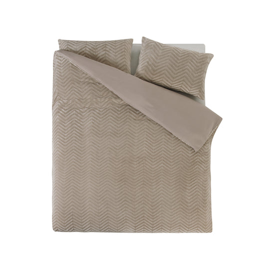 Dekbedovertrek Chevron Teddy Taupe