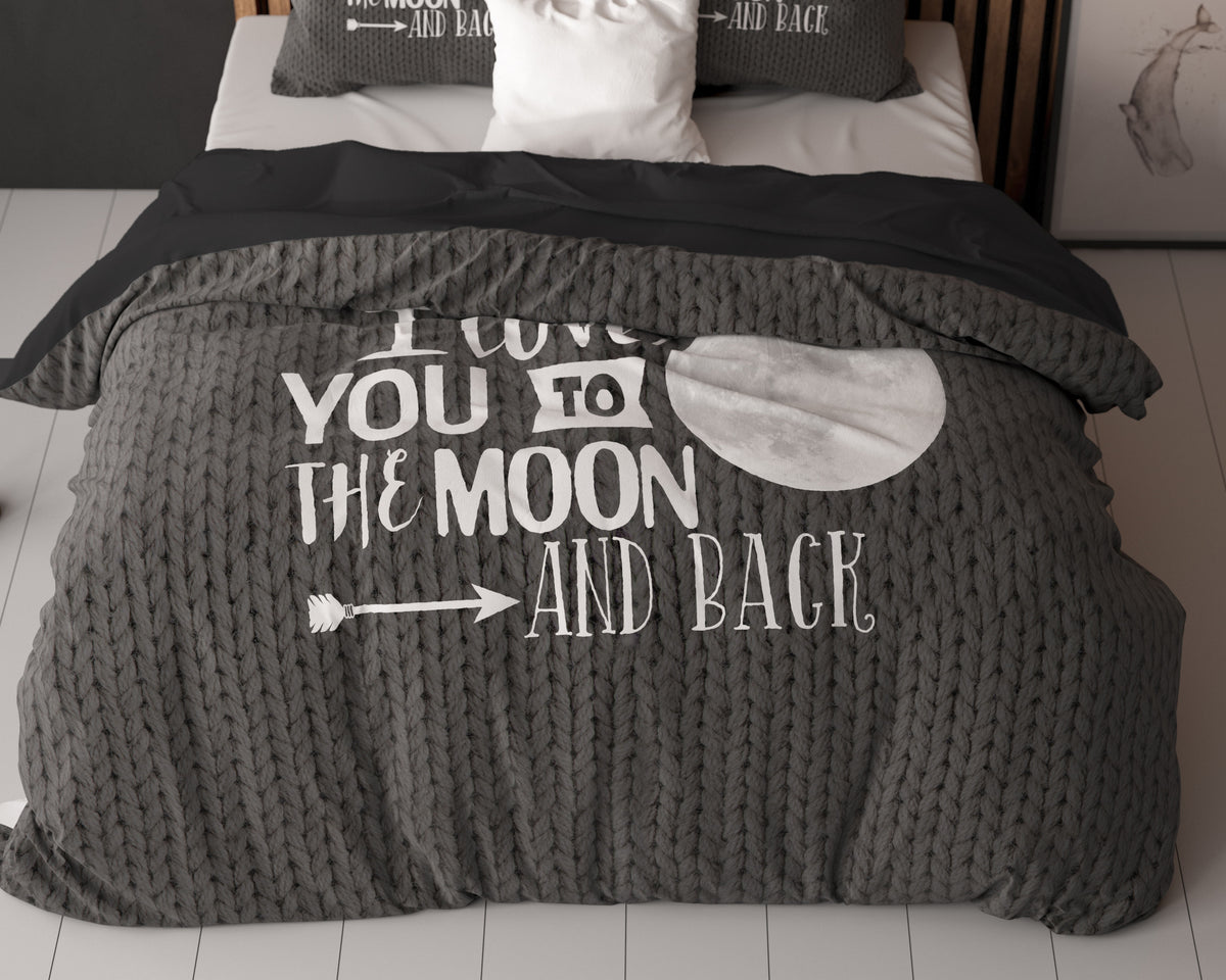 Dekbedovertrek Moon and Back Antraciet