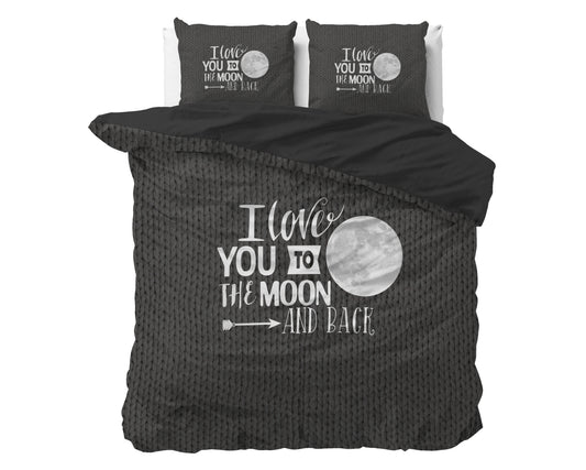 Dekbedovertrek Moon and Back Antraciet