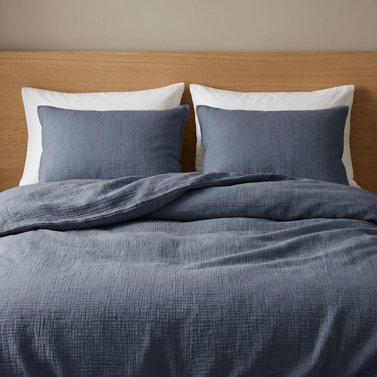 Dekbedovertrek Mousseline Midnight Blauw