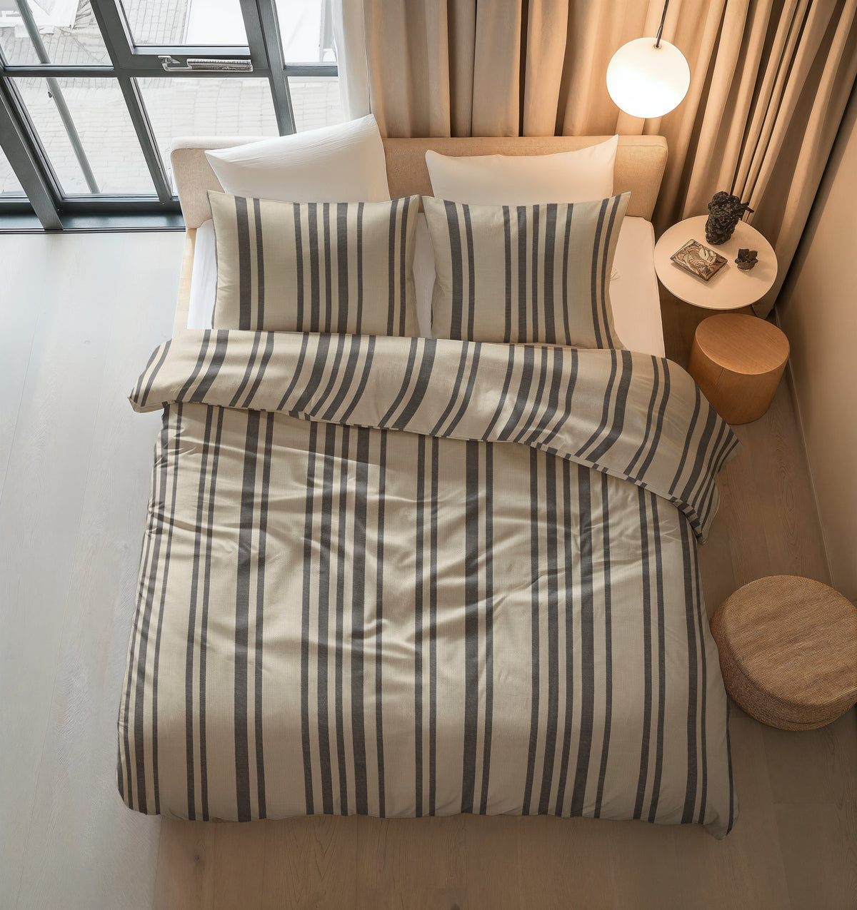 Dekbedovertrek Linear Linen Zand