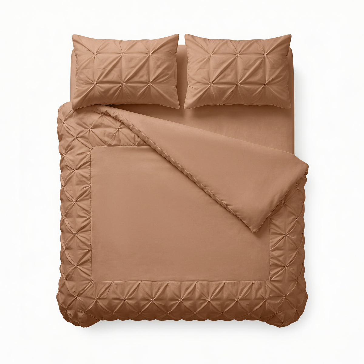 Dekbedovertrek Border Pintuck Mocha Moose