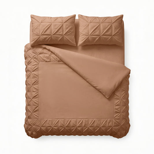 Dekbedovertrek Border Pintuck Mocha Moose