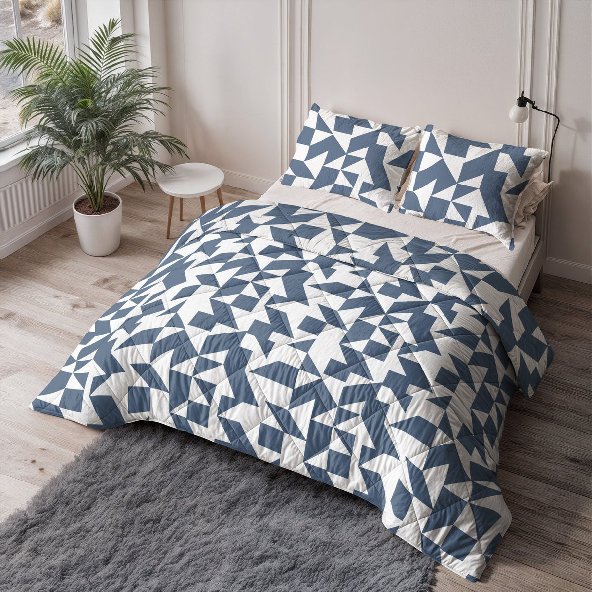 Mado Lazy Dekbed Blauw Met Kussenslopen
