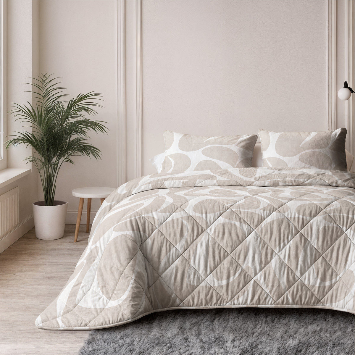 Kello Lazy Dekbed Taupe/Zand Met Kussenslopen
