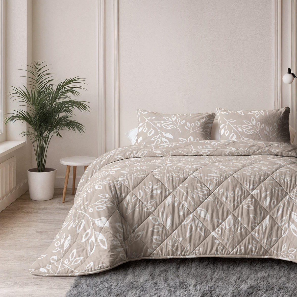 Neva Lazy Dekbed Taupe/Zand Met Kussenslopen