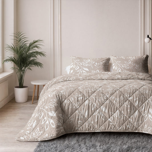 Neva Lazy Dekbed Taupe/Zand Met Kussenslopen