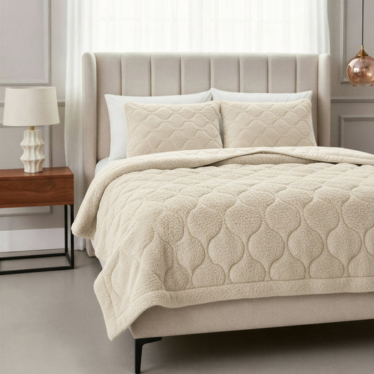 Lazy Dekbed Teddy Beige Met Kussenslopen
