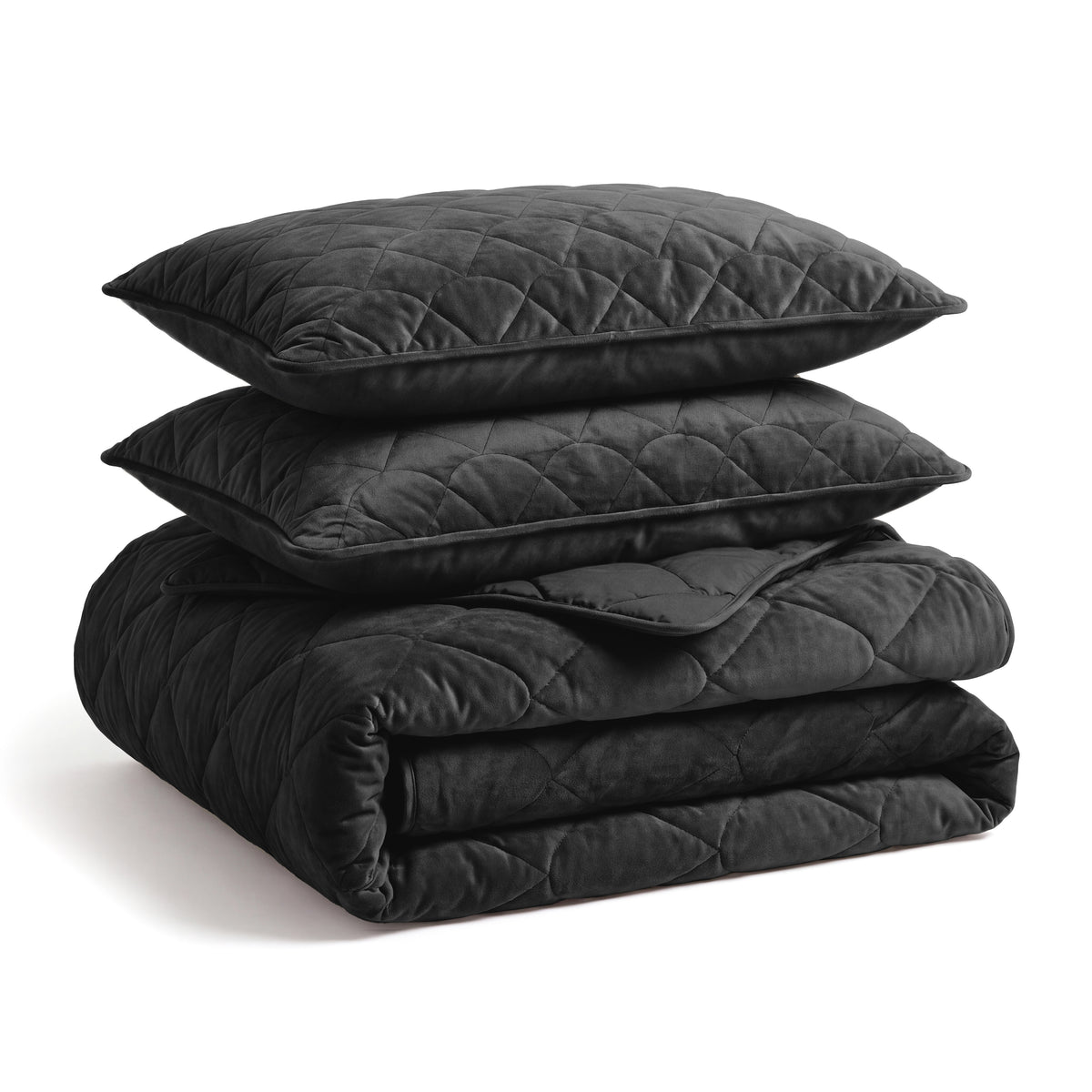 Lazy Dekbed Velvet Zwart Met Kussenslopen