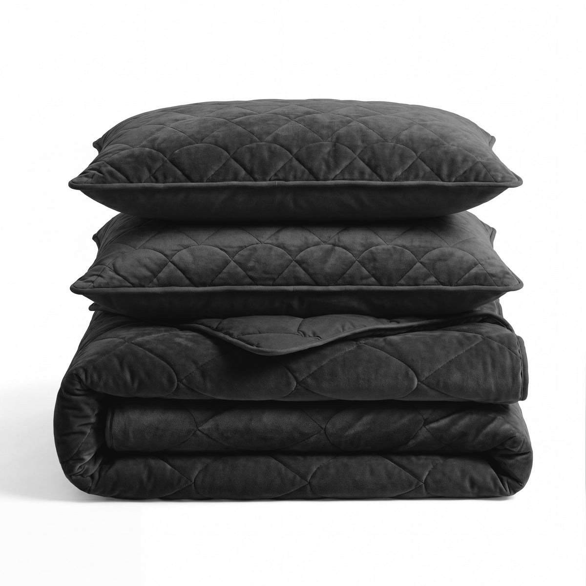 Lazy Dekbed Velvet Zwart Met Kussenslopen