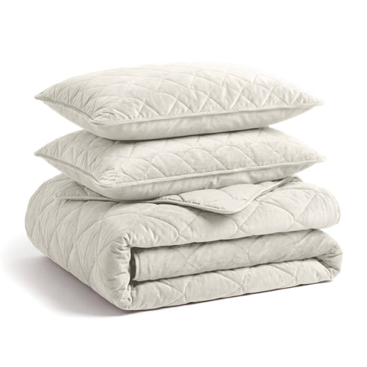 Lazy Dekbed Velvet Beige Met Kussenslopen