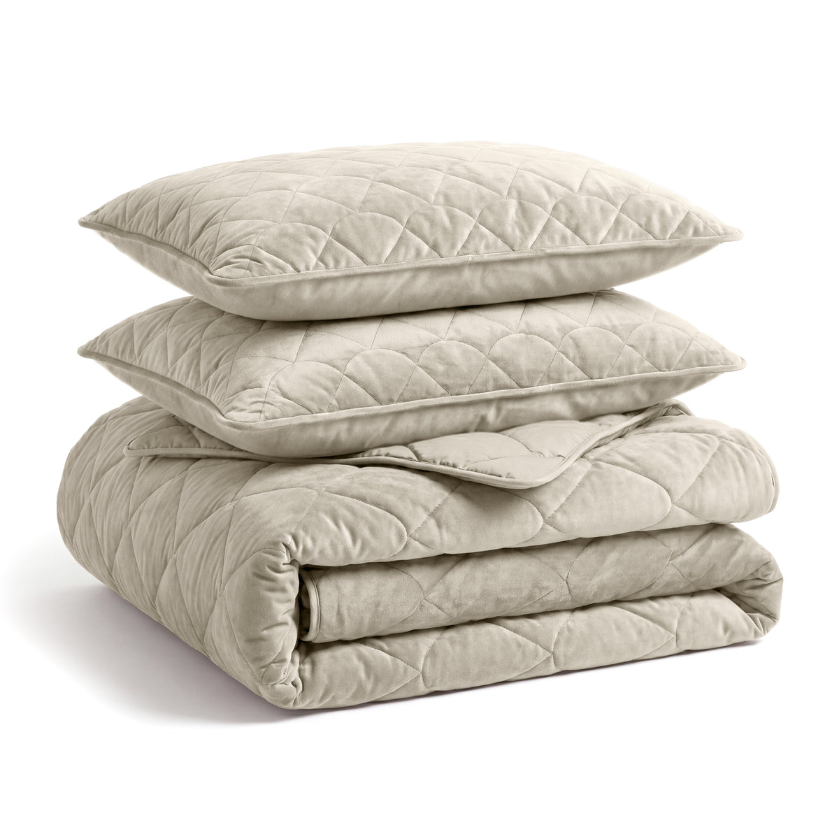 Lazy Dekbed Velvet Taupe/Grijs Met Kussenslopen