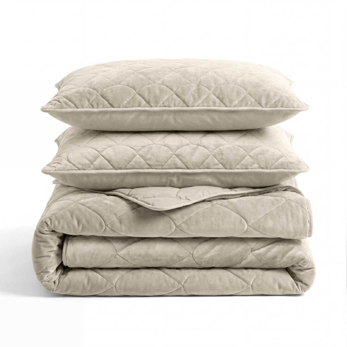 Lazy Dekbed Velvet Taupe/Grijs Met Kussenslopen