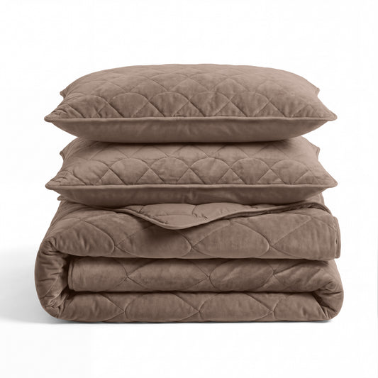 Lazy Dekbed Velvet Taupe/Bruin Met Kussenslopen