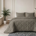 Lazy Dekbed Uni Taupe/Grijs Met Kussenslopen