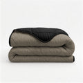 Lazy Dekbed Uni Taupe/Zwart Met Kussenslopen