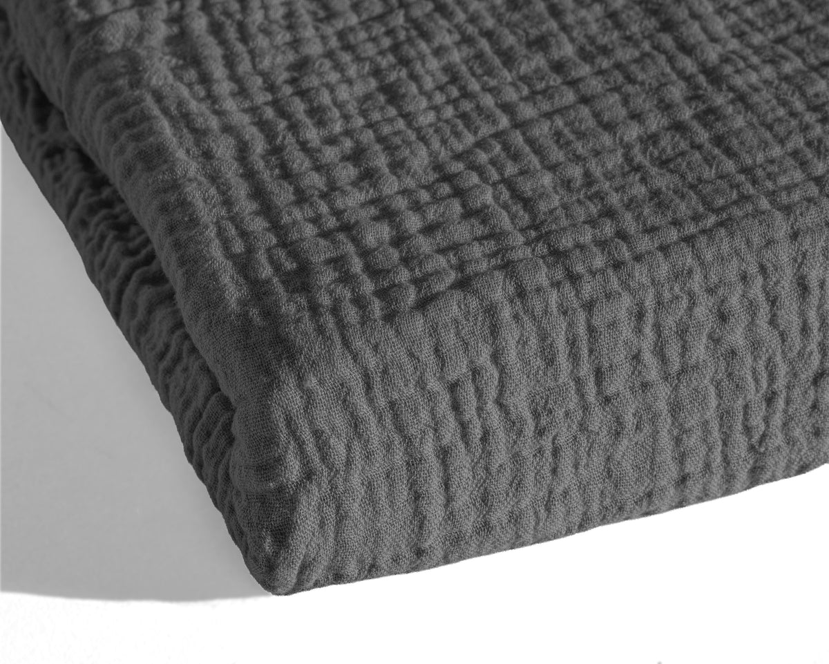 Lazy Dekbed Mousseline Antraciet Met Kussenslopen