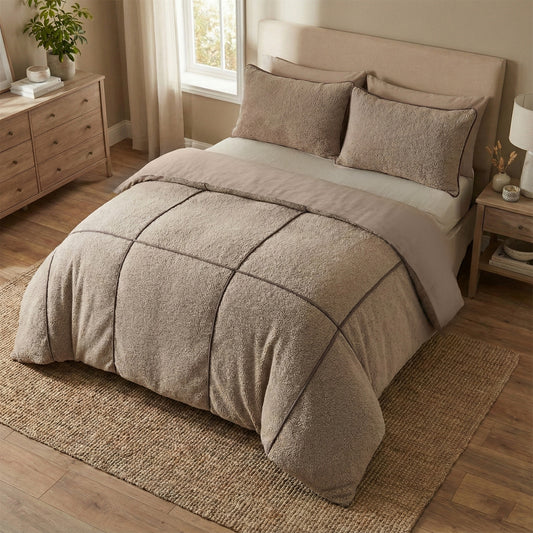 Dekbedovertrek Teddy Trim Taupe