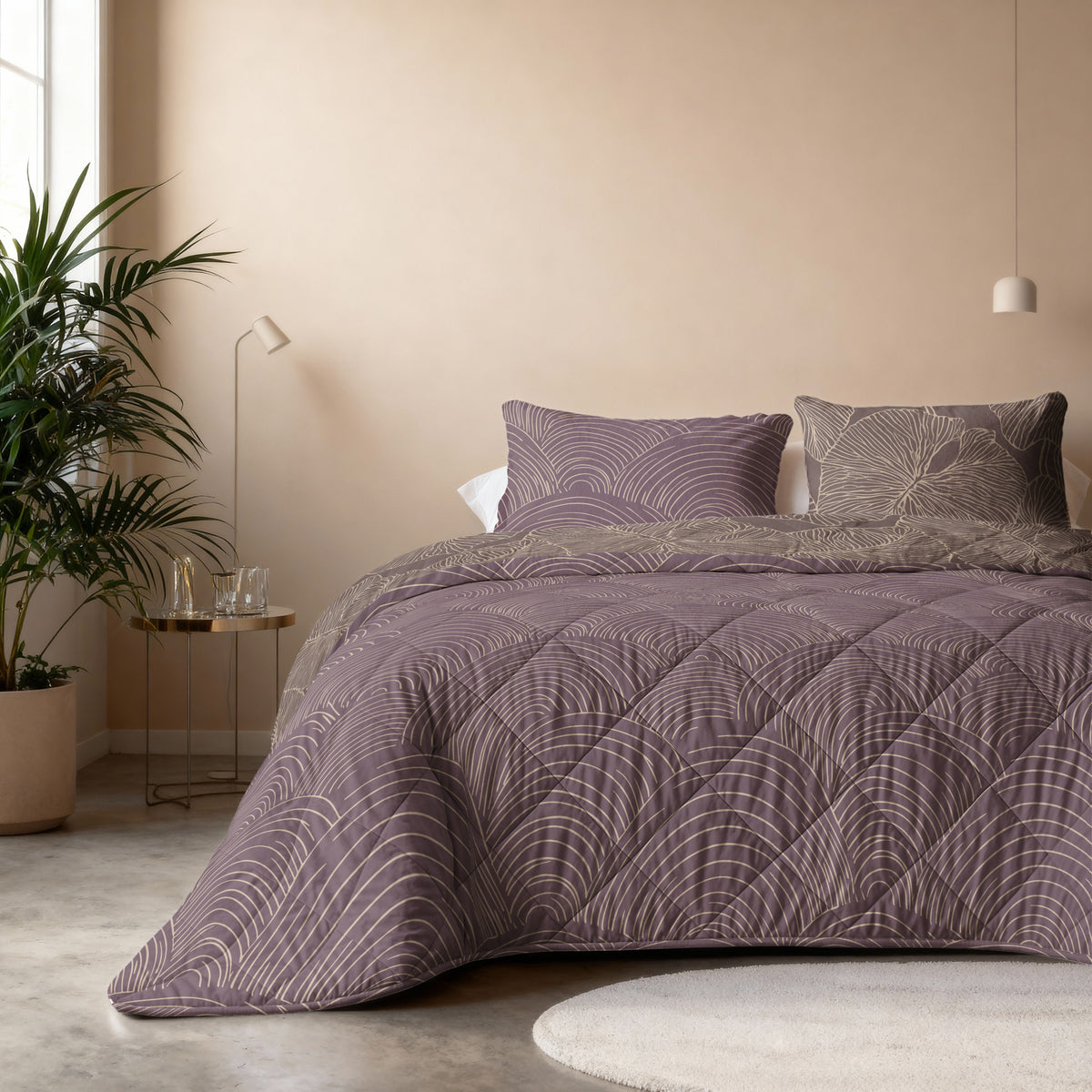 Lazy Dekbed Dreamy Mauve Met Kussenslopen