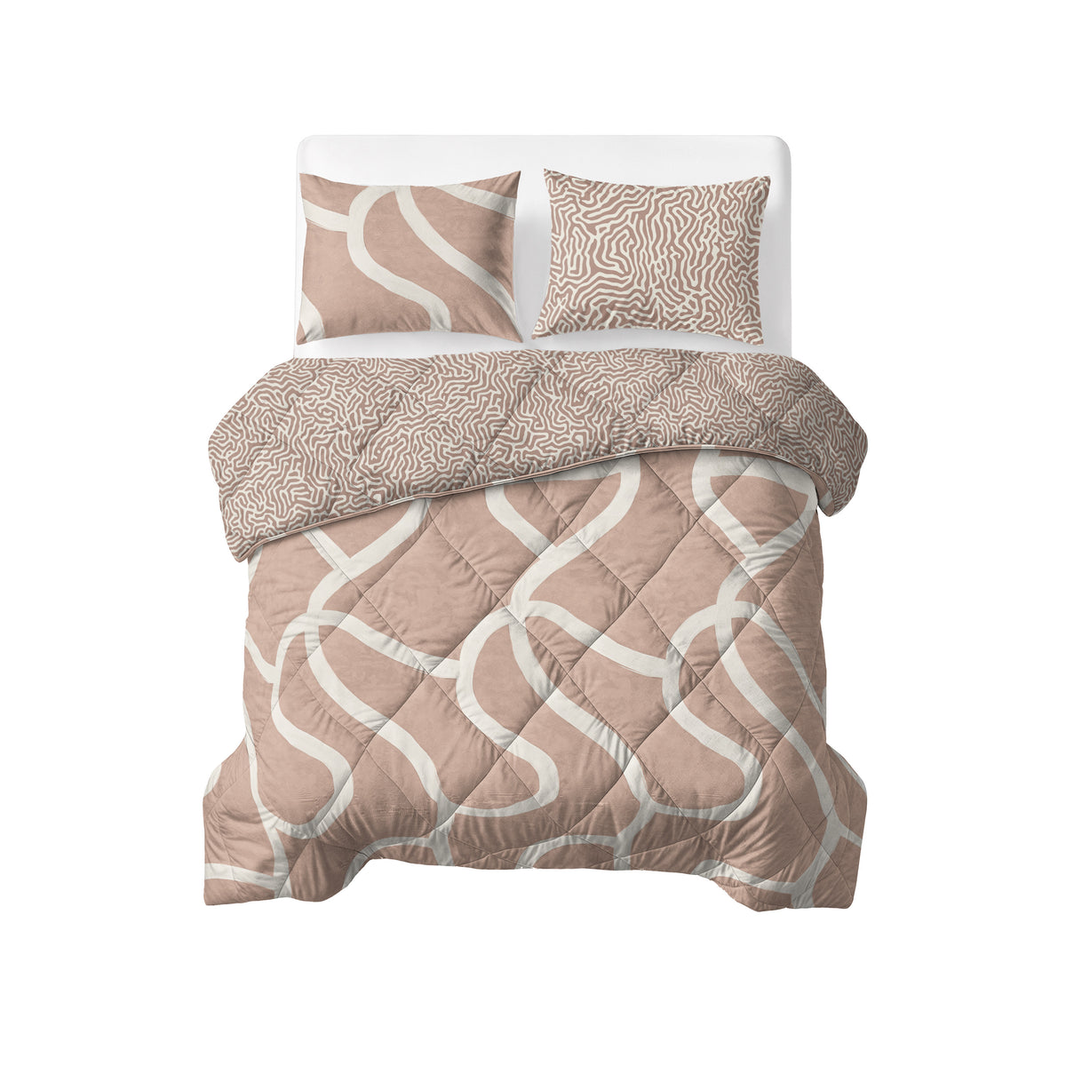 Lazy Dekbed Shapes Zand Met Kussenslopen
