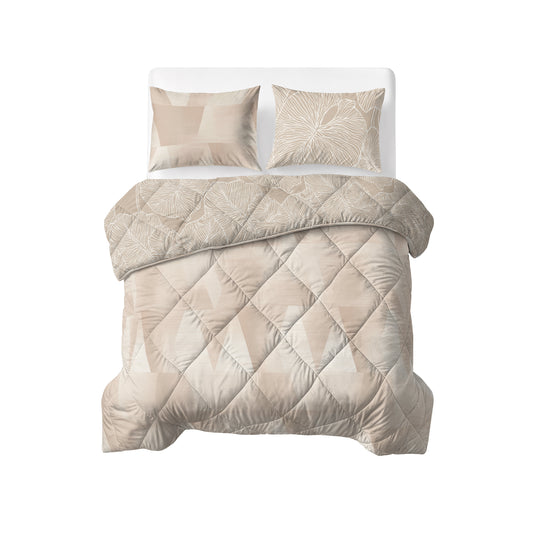 Lazy Dekbed Warm Triangles Zand/Beige Met Kussenslopen
