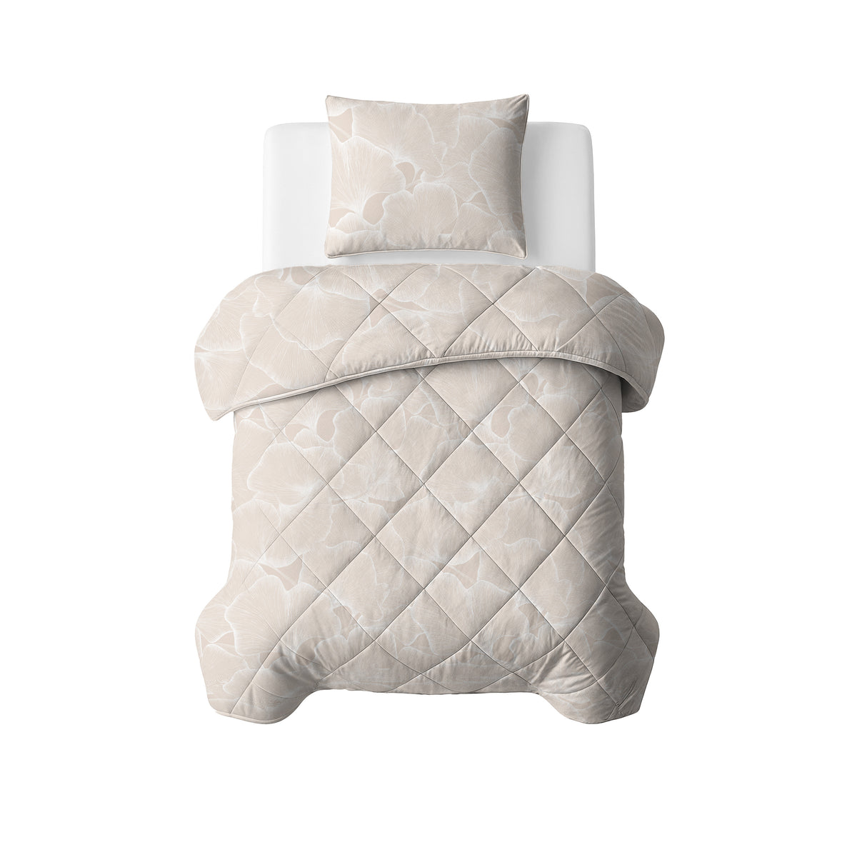 Dekbed Zonder Overtrek Zeke Beige – Wasbaar, extra lang 220 cm