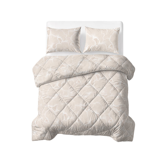 Dekbed Zonder Overtrek Zeke Beige – Wasbaar, extra lang 220 cm