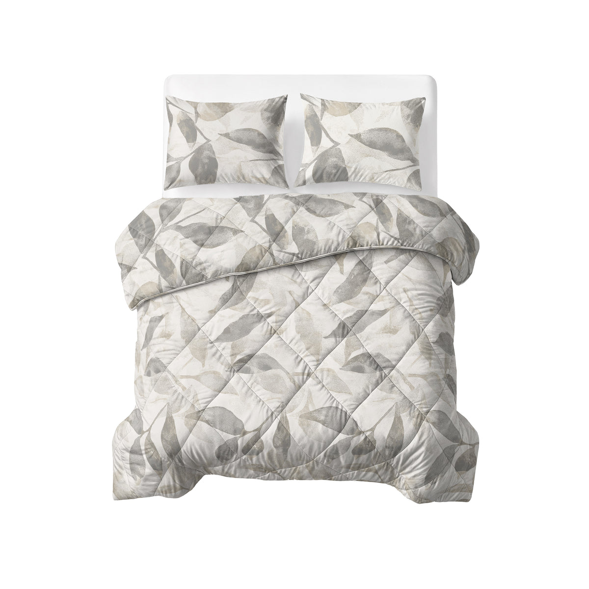 Dekbed Zonder Overtrek Misty Beige/Grijs – Wasbaar, extra lang 220 cm