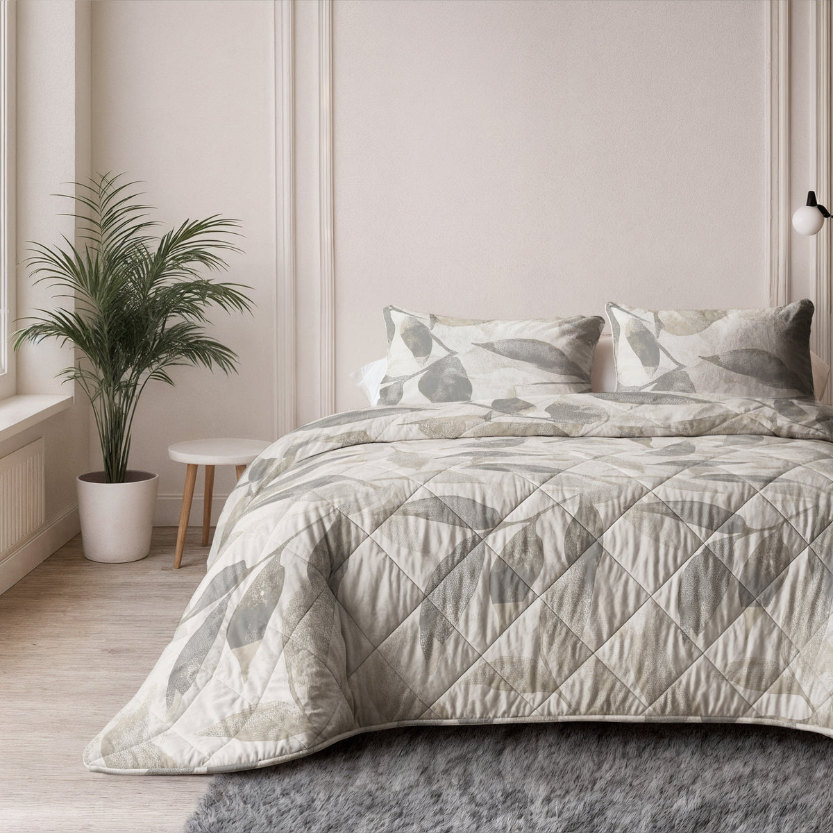 Dekbed Zonder Overtrek Misty Beige/Grijs – Wasbaar, extra lang 220 cm