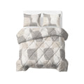 Dekbed Zonder Overtrek Checkered Beige/Grijs – Wasbaar, extra lang 220 cm