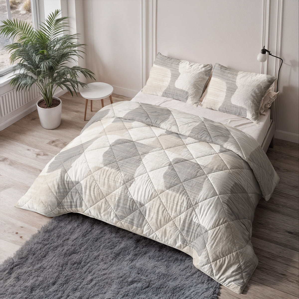 NordDream Lazy Checkered Kussenslopen 2Pack Beige/Grijs