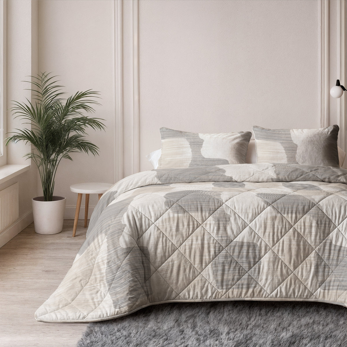 NordDream Lazy Checkered Kussenslopen 2Pack Beige/Grijs