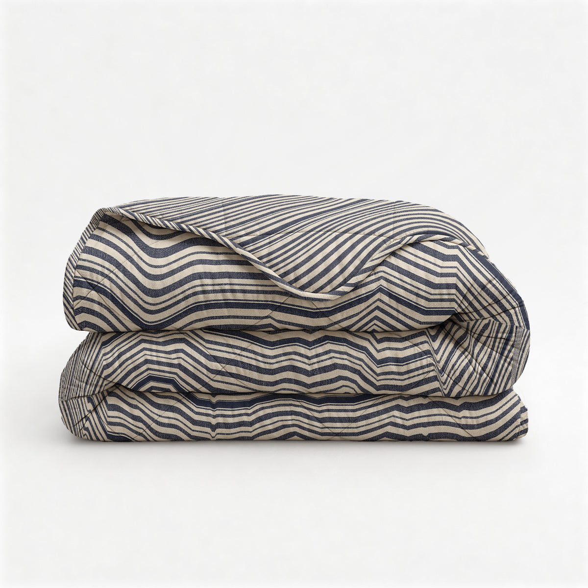 Dekbed Zonder Overtrek Stripy Beige/Blauw – Wasbaar, extra lang 220 cm