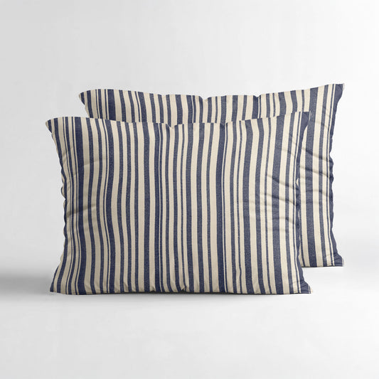 NordDream Lazy Stripy Kussenslopen 2Pack Beige/Blauw