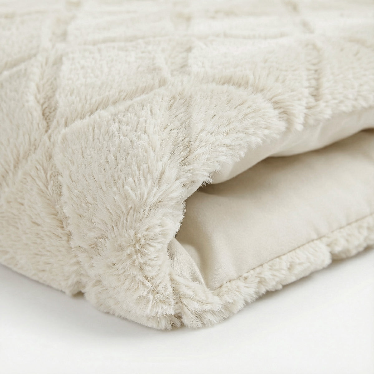 Dekbedovertrek Faux Fur Syon Crème