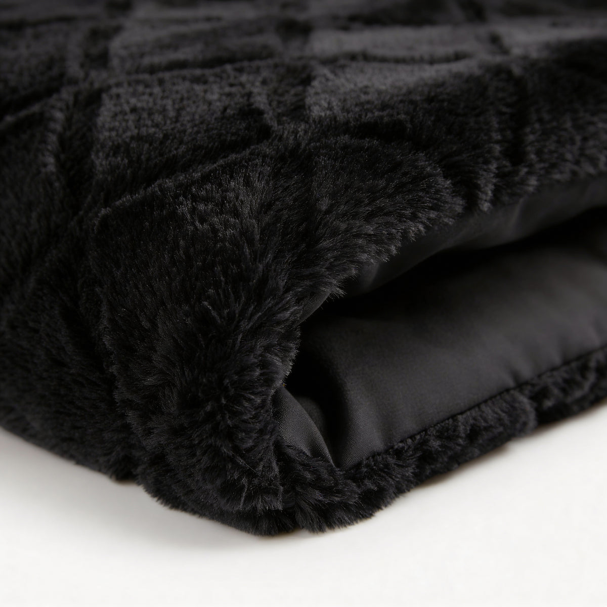 Dekbedovertrek Faux Fur Syon Zwart