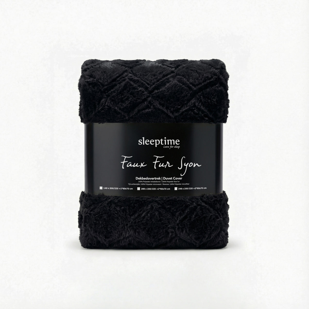 Dekbedovertrek Faux Fur Syon Zwart